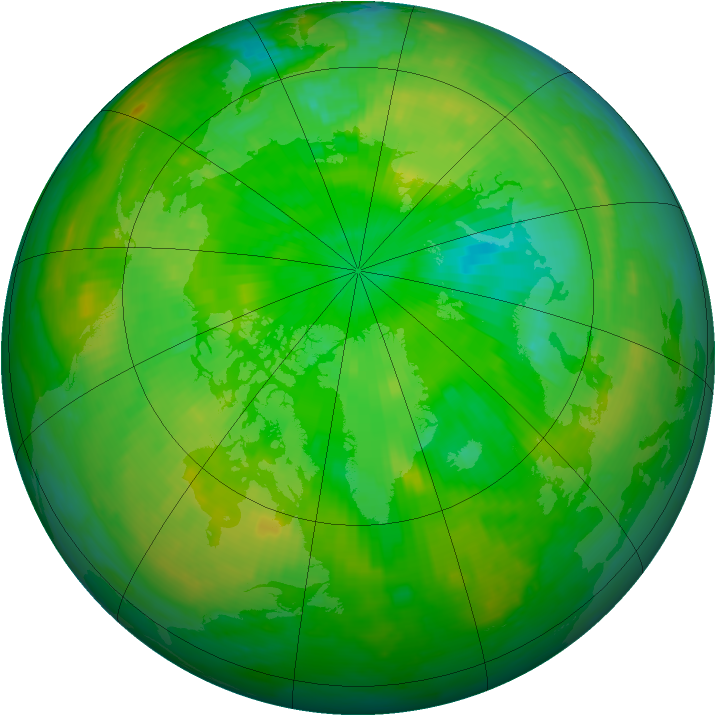 Arctic ozone map for 29 June 2000